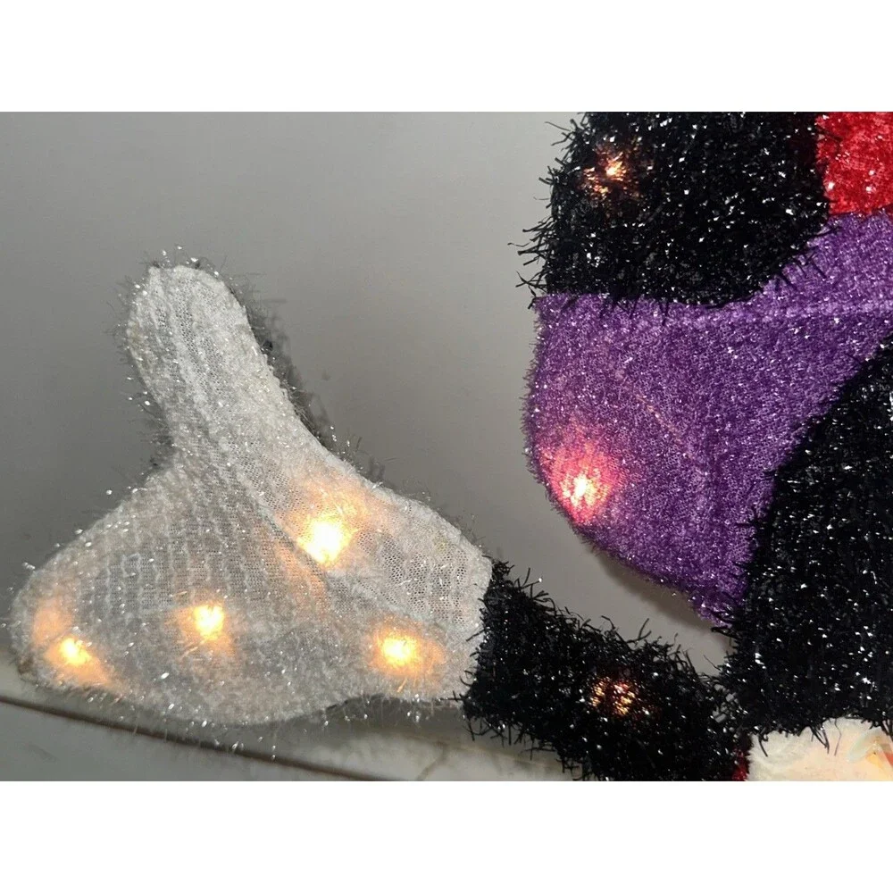 Vintage Disney 2.5ft Halloween Witch Minnie Mouse Lighted Tinsel Yard Sculpture